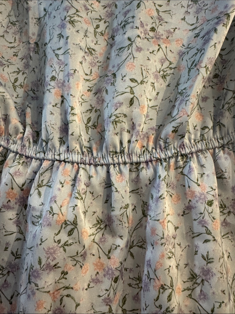 Francesca's Collections Light Blue Floral Tie-Front Blouse - Picture 6 of 6